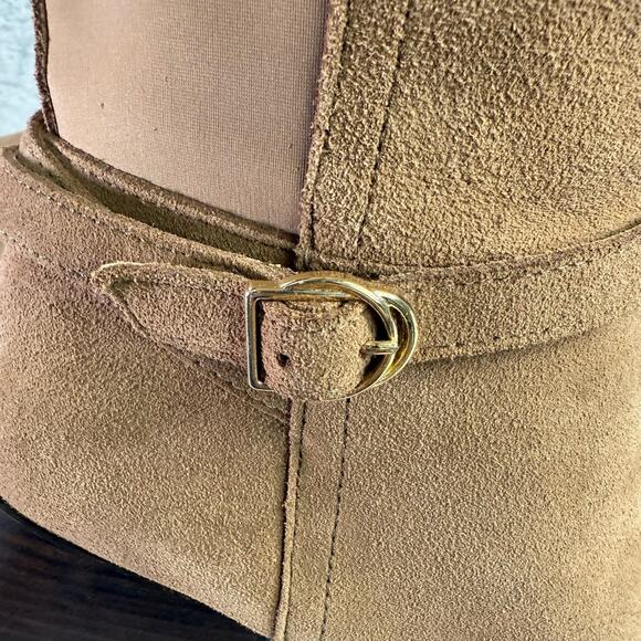 Blondo Twyla Tall Suede Boots Women's Size 10 Tan Taupe Riding Boots High Heel - Picture 8 of 13